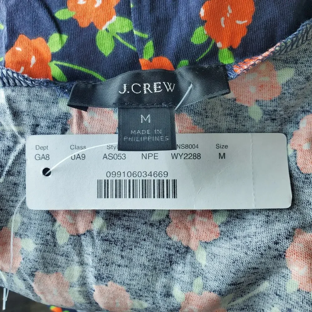 J.Crew Floral Turtleneck Top Medium NWT